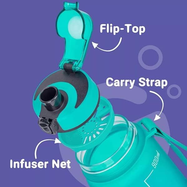 Miniatura 2 de Botella de agua deportiva motivacional a prueba de fugas de 32 onzas con popote y marcador de tiempo, botella abatible duradera, sin BPA, Tritan no