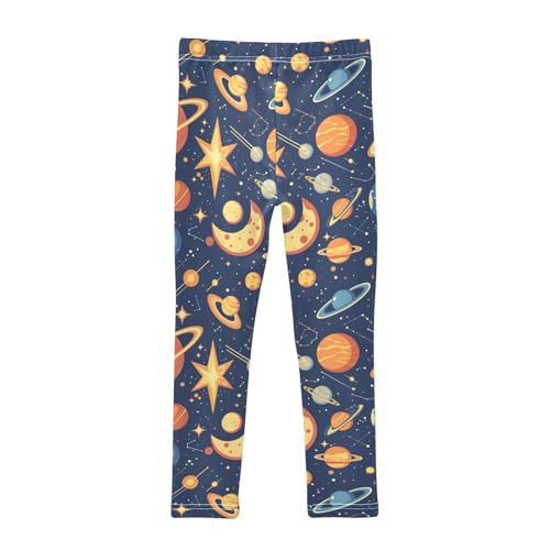 Astronauts Constellations Planets Kids Baby Girls Basic Leggings Stretchy Full Length Yoga Pants Gym2
