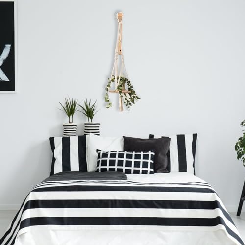 2 Stück Holz Blumenampel Haken, Wandhalterung Pflanzen Kleiderbügel Halter, Indoor Holz Blumenampelhalter mit Schrauben zum Aufhängen von Vogelfutterspendern, Laternen, Blumenkörben, Windspielen