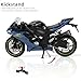 Risopen 1:12 Motorcycle Model Toy for Kawasaki Ninja ZX-6R Metal Die-cast with Plastic Motorcycle Model Mini Moto Gift for Adult（Blue）