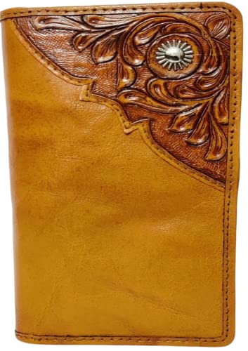 JF Reitsport Unisex Geldbörse aus echtem Leder im Western-Cowboy-Stil, Braun
