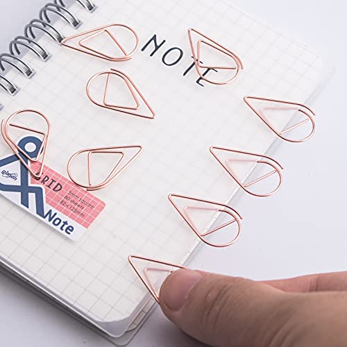300 Pieces Rose Gold Cute Paper Clips Stainless Steel Drop-Shaped Paper Clips For School Office Supplies Baby Shower Wedding Invitations Crafts Scrapbooking Bookmarks Kids Women Planners By Vencink #TOP3