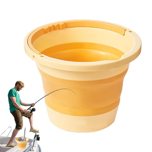 Cubo plegable,Cubo de agua plegable | Cubo compacto con asa | Contenedor de agua doméstico de 6L, cubo de agua de pesca portátil, bote de agua para exteriores que ahorra espacio, multifuncional para e