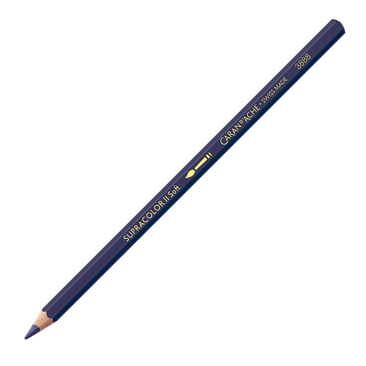 Caran d'Ache Supracolor Soft Watersoluble Pencil Cedar 3.8mm Indigo Blue