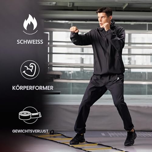 HOTSUIT Saunaanzug für Männer Gewichtsverlust Schweißanzug Boxen Übung Schweiß Sauna Jacke Hose