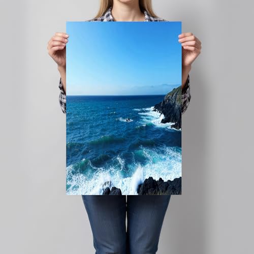 Art toile paysage côtier decoration maison format 80x120cm
