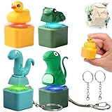 DAOUZL Lizard Keychain Sound, 4PCS Llavero Recargable de Rana Croando, Teclado De Pato Llavero, Juguete Inquietante de Rana, Lizards Fidgets Toy, Juguete Antiestrés para Niños y Adultos (A)