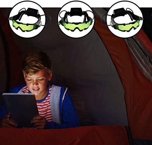 sunwes Night Vision Goggles Adjustable Kids LED Night Goggles for Racing Bicycling Hunting to Protect Eyes Children Gift, Black & Green, (494144)