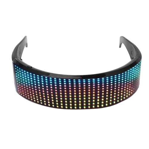 LICAEVEY LED-Leuchtbrille, Bluetooth-Vollfarb-Leuchtbrille für Partys, Anzeige Individueller Blinkender Nachrichten und Animationen, DIY und Text über App-Steuerung, Coole Brille für