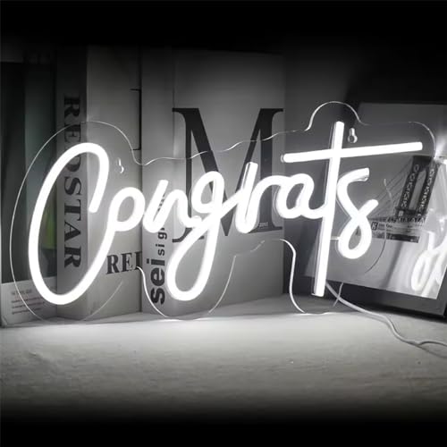 NOSUN Congrats Neon Sign Celebrate Neon Signs for Wall Decor LED Signs Lights for Wall Decor with Dimmable Light Up Signs for Bedroom Bar Club Colleges Wedding Birthday Party Decor Engagement Gifts — view 4