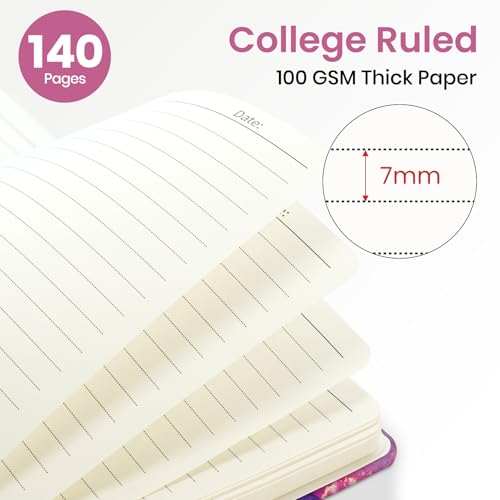 ZOTIA Lined Spiral Journal Notebook for Women, A5 College Ruled Journals for Writing, Hardcover Notebooks for Work, Note taking and Office School Supplies,140 Pages - Color Splash