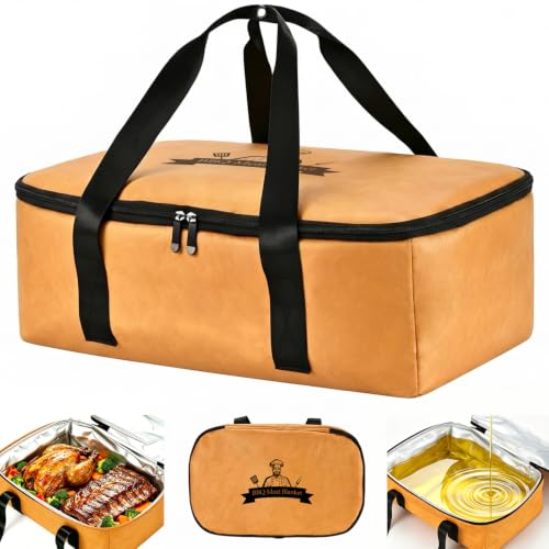 Extra Large 21 x 13.5 BBQ Blanket for Resting Meat 6-Layer Leak-Proof Insulated Meat Resting Bag Foldable BBQ Resting Bag for Brisket/Beef/Pork Shoulder/Turkey Barbecue Tool Gifts for Men (Tan)