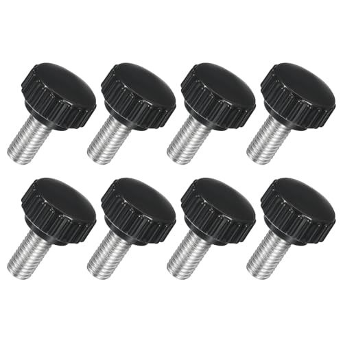 Uxcell A24081600UX1924 8Pcs M8 X 16Mm Knurled Clamping Knob, 304 Stainless Steel Thumb Screw Clamping Knob Round Hand Threaded Hand Bolt Stud Knob 22Mm Dia cover