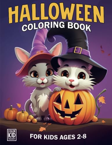 Halloween Coloring Book For Kids: Super Cute Halloween Coloring Pages Filled With Pumpkins, Ghosts, Witches, Cats, Hunted House and many more! (Halloween gifts for kids)