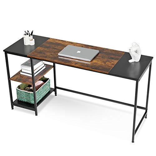 APOWE Computer Desk, Home Office Desk Study Writing Desk Table with Storage Shelves, PC Laptop Table...