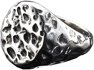 PAMTIER Anello Uomo Morte Falce | Acciaio Titanio Biker Gotico | Argento/Nero | Regalo Punk Hip Hop