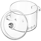 KOCKSHION Olla de Vidrio Borosilicato 1350Ml Tapa y Doble Asa Resistente al Calor para Cocinar Sopas y Fideos Utensilios de Cocina Caseros para Estofado y Hervir en Hogar y Microondas