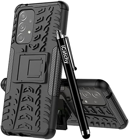 iCatchy For Samsung Galaxy A53 Case, Heavy Duty Hard Tough Dual Layer Hybrid Shockproof Cover compatible For Samsung Galaxy A53 5G Phone Case (Black)