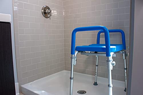 Ultimate Raised Toilet Seat With Handles, Padded, Armrests, Adjustable Height, Premium Elevated Toilet Seat For Elderly Bathroom Safety With Arms, Standard And Elongated Toilets, Blue #TOP7