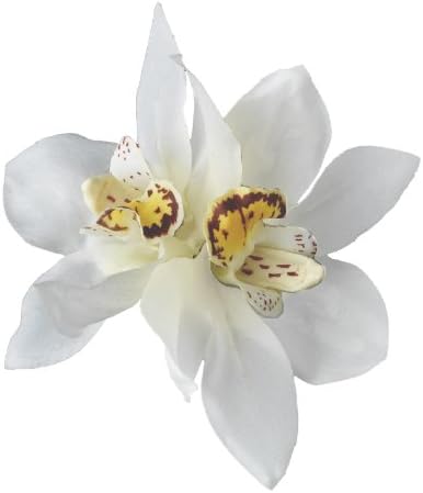 Serendipity Tiaras and Jewelry Real Touch White Orchid Wedding Hair Flower Clip