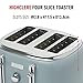 Haden Highclere Blue Toaster 4 Slice - Adjustable Browning Control - Removable Crumb Trays - Easy To Clean 4 Slice Toaster - Cord Storage - Stainless Steel Coated Housing Toaster