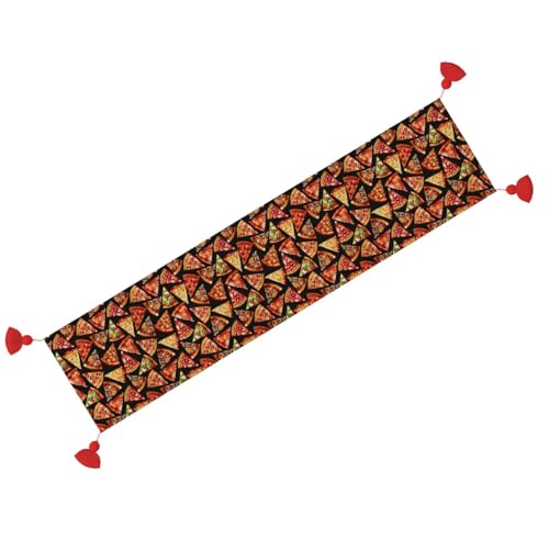 Chemin de table de Noël avec pompon déco de table de fête intérieur extérieur 35x152cm