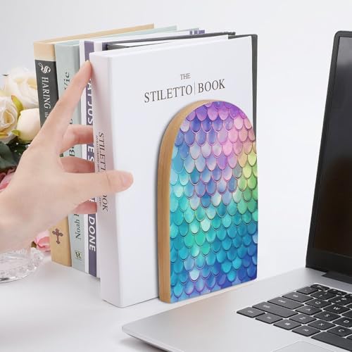 Sujetalibros de madera antideslizante para evitar caídas de libros 7