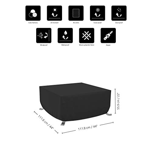 Amazon Basics Outdoor Square Patio Fire Pit Or Table Cover, 44 Inch, Black #TOP5