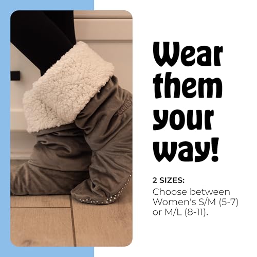 Image of THE COMFY For Your Feet - Soft Sherpa-Lined Slipper Socks As Seen On Shark Tank, Double Layered Non-Skid Sock With Grippers