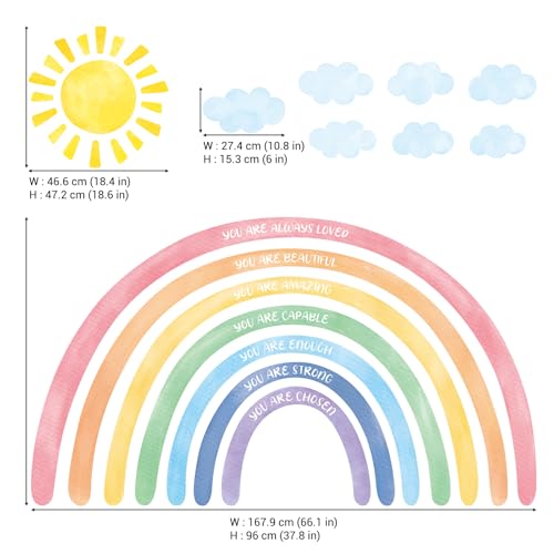 DECOWALL Sticker Vinilo Arcoíris Extra Grande con Texto Positivo miniatura 6