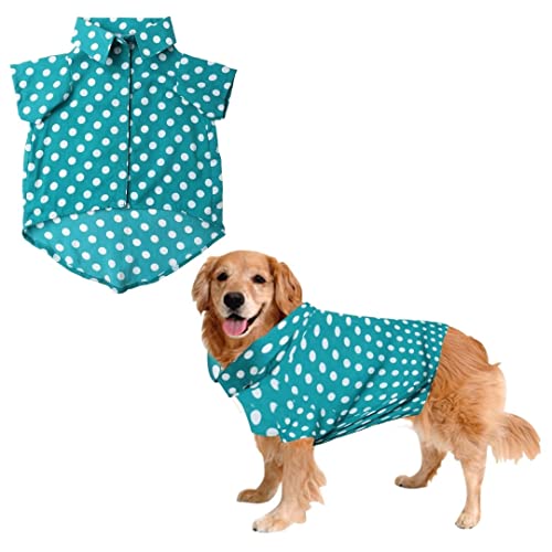Image of Sage Square Funky Soft Material Dog Shirt | Cool /Funky Print Pet | Soft Light Weight | Comfortable & Breathable Dog Clothing | Trendy Vest Outfit (Polka Sky Blue) (Large - 22inch)