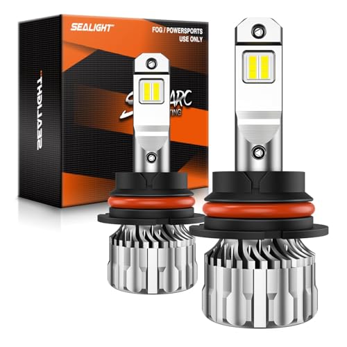 SEALIGHT 9007 Bulb 70 000LM Super Brighter Bulbs 7 0000H Lifespan Fog Bulbs with 15000RPM Cooling Fan IP68 Waterproof Pack of 2