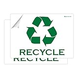 IGNIXIA Pack of 02 Recycle Sign Decals self Adhesive - Recycling Stickers Large 10 x 7 Inches...