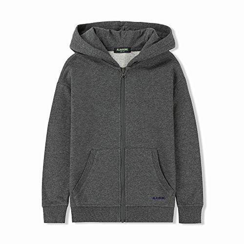 ALAVIKING Kids Soft Brushed Fleece Zip Up Hoodie Casual Athletic Hooded Sweatshirts for Boys and Girls 3-12 Years