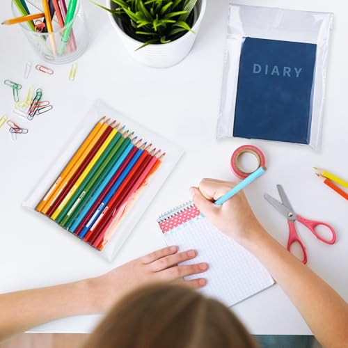 Bäcker & Lecker Cellophantüten 15 x 20 cm selbstklebend 200 Stück OPP Tütchen transparente Plastiktüten für Kekse Süßigkeiten Mitgebsel Schmuck Dekorationen Anhänger