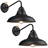 PTRWOROA Dusk to Dawn Outdoor Wall Sconces Farmhouse Barn Light Outdoor Wall Lights Outdoor Wall Lantern Wall Mount Exterior Wall Lighting Fixture for Porch Entryways (2 Pack, 12")