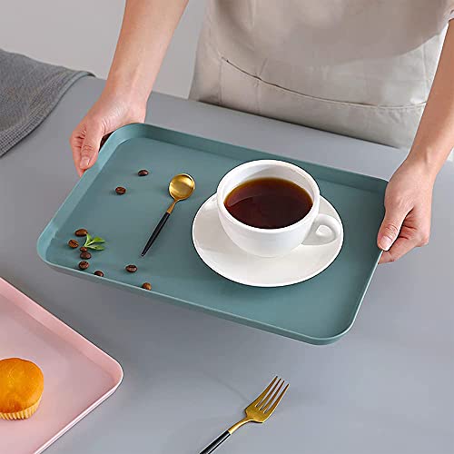 Set van 3 dienbladen, rechthoekig kunststof dienblad, kunststof dienblad, antislip, rechthoekig, voor keuken, eetkamer, hergebruik (groen) - Image 6