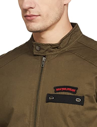 Image of Spykar Men's Polyester Standard Length A-Line Coat