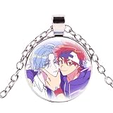 Anime SK8 El infinito collar para mujeres hombres redondo figura de dibujos animados colgante collar cadena cristal cabujón joyería,, 25mm, Vidrio