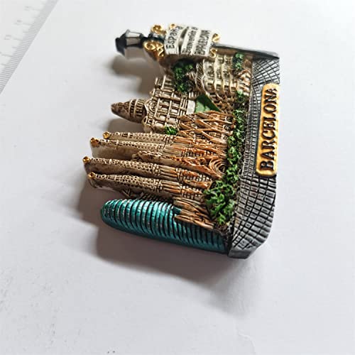 3D Barcelona Spain Landmark Fridge Magnet Souvenir Gift,Resin Handmade Barcelona Refrigerator Magnet Home & Kitchen Decoration Collection