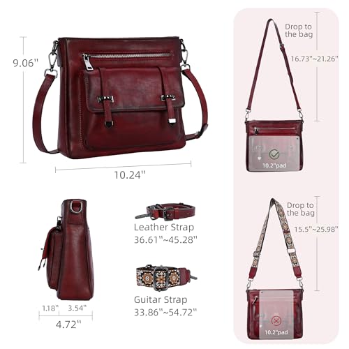 Image of Iswee Soft Leather Crossbody Bags for Women Shoulder Handbags Multi Pockets