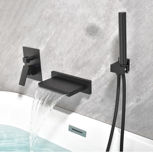 Mitigeur de baignoire cascade gris anthracite mural à 2 jets - 7