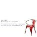 Flash Furniture Luna Commercial Grade Red Metal Indoor-Outdoor Chair with Arms
