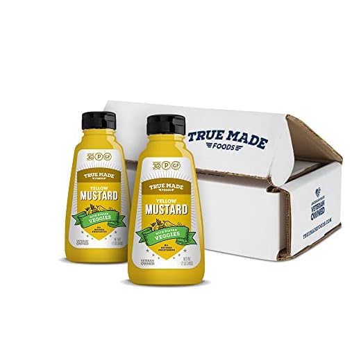 True Made Foods Ball Park Hot Dog Yellow Mustard, Keto, Whole 30, Vegan (12oz, 2 Pack)