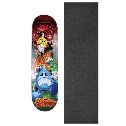 World Industries Skateboards Casino Skateboard Deck - 8.3" x 32" with Jessup Grip Tape Black Griptape - Bundle of 2 items
