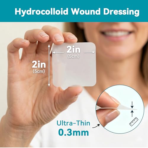Image of Dimora 50 Pcs Hydrocolloid Bandages 2 inch x 2 inch for Wound Care, Wound Dressing Small Hydrocolloid Gel Bandages for Burn, Blister, Acne Care, First Aid Kit Essential