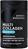 Péptidos de Colágeno Múltiple Sports Research® con Ácido Hialurónico, 90 unidades | 1600mg de colágeno con vitamina C para cabello, piel y soporte articular - 5 tipos de colágeno - 30 porciones Cápsula 90 unidades (Paquete de 1) 2