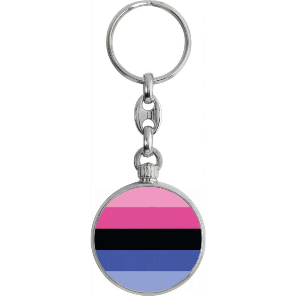 Toff London Unisex Silver Pride Omnisexual Flag Keyring