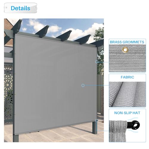 Patio Paradise 10' x 12' Pergola Canopy Replacement Cover Shade Cloth with Grommets Weighted Rods Outdoor Sun Shade Screen UV Block for Gazebo Backyard Deck Porch Balcony, Light Gray by Patio - Image 2