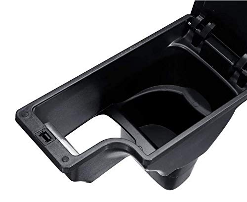 Bracciolo Auto Compatibile con Nissan JUKE Dal 2010 al 2019 Console Centrale USB In Pelle Nero Poggiabraccio Vano Portaoggetti